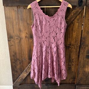 Altar'd State Floral Lace Mini Dress in Purple